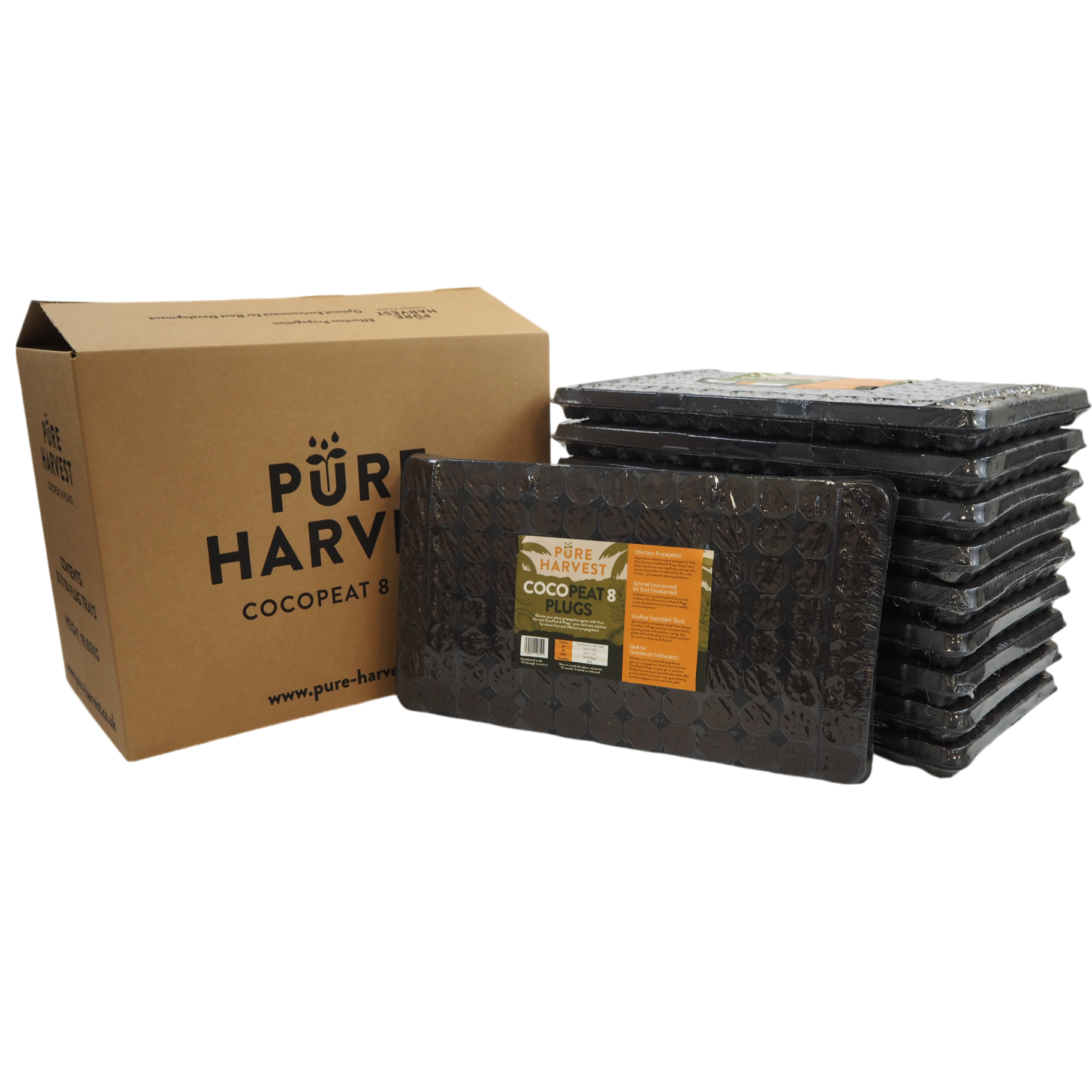 Pure Harvest CocoPeat 8 Plugs – 10 Trays of 1040 Cells