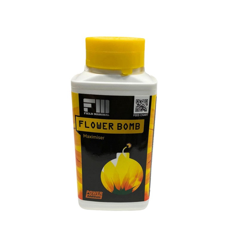 Field Marshall Flower Bomb Maximiser Additive for enhanced flower formation and boosted density.