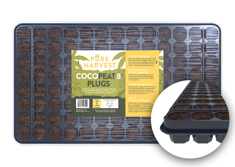 Pure Harvest CocoPeat 8 Plugs – 104 Cell Tray for Efficient Plant Propagation