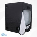 BudBox PRO XL Plus grow tent side view with partially open door showing white lining interior – thegrowsuperstore.com