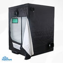 BudBox PRO XL Plus grow tent rear angle view with open door showing white interior and ventilation ports – thegrowsuperstore.com