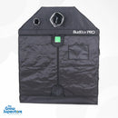 BudBox PRO XL plus‑R pitched grow tent front view fully zipped closed with night vision window and duct ports – thegrowsuperstore.com