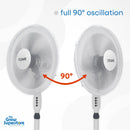 Cyclone fan oscillating side by side two positions showing 90° range – thegrowsuperstore.com