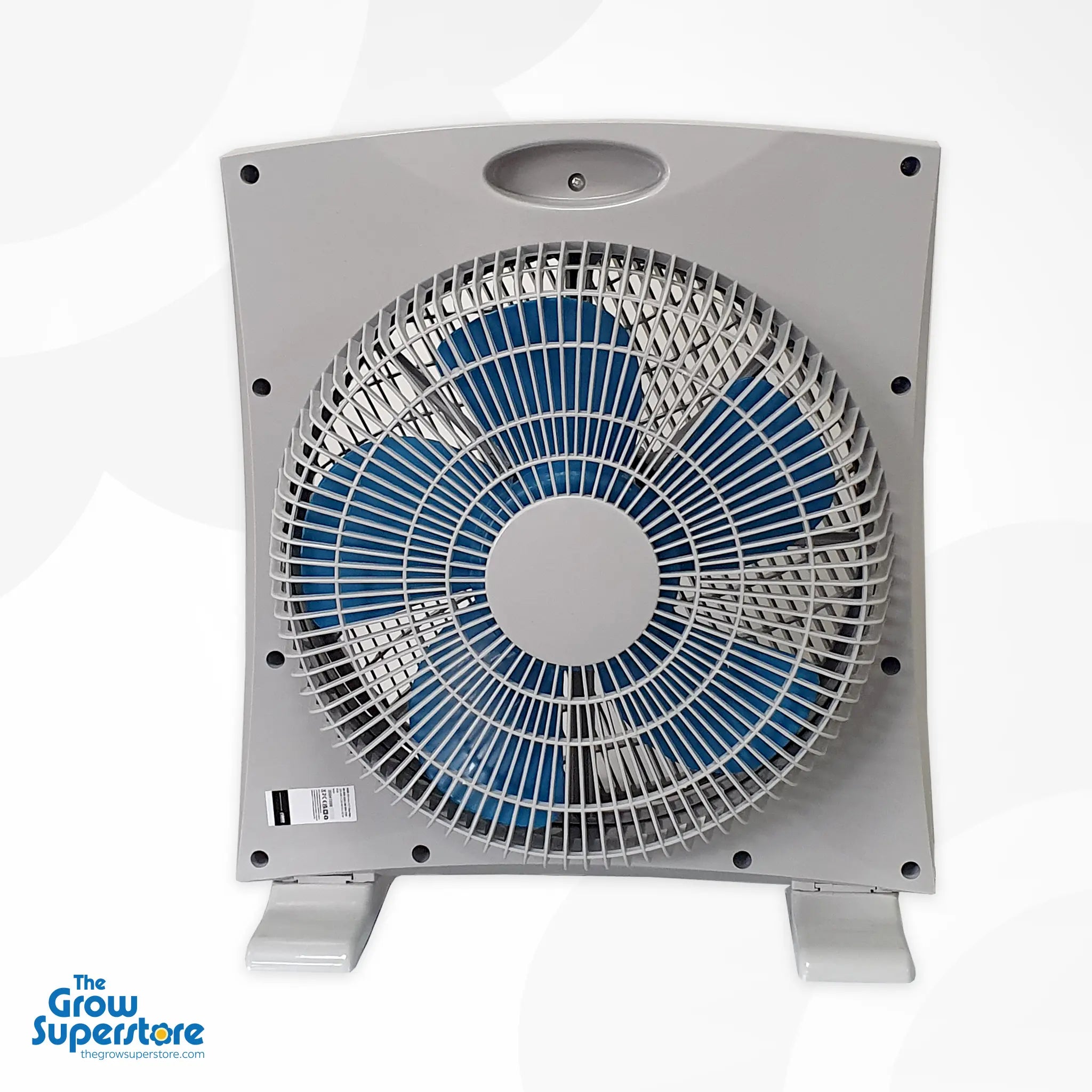Rear view of RAM Eco Floor Fan 12" showing protective grille and fan blades – thegrowsuperstore.com