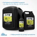 FloraMax Ca-Mg-Fe bottles in multiple sizes with callouts for full-spectrum nutrient support and symptom prevention – thegrowsuperstore.com