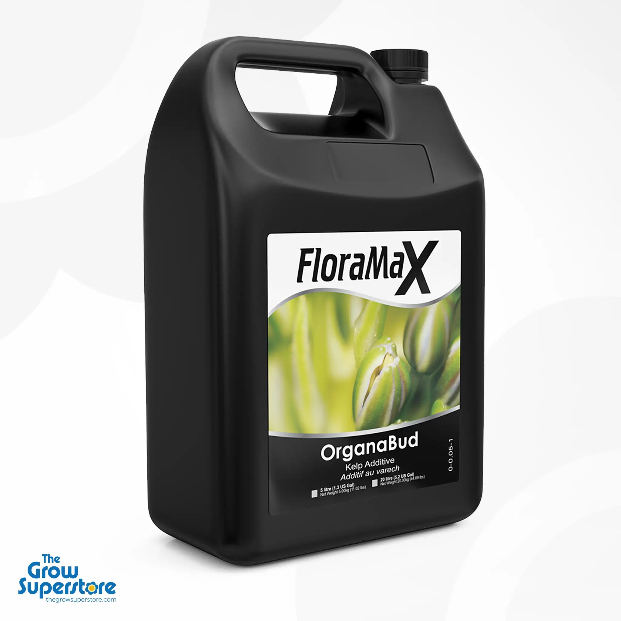 5L container of FloraMax OrganaBud – natural additive made from kelp to support flowering and resin output – thegrowsuperstore.com