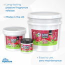 GOD Gel Cherry Bomb – full product range with 1L, 5L, and 22L sizes. UK-made odour neutraliser with cherry fragrance. Long-lasting and maintenance-free. Shop at The Grow Superstore – thegrowsuperstore.com