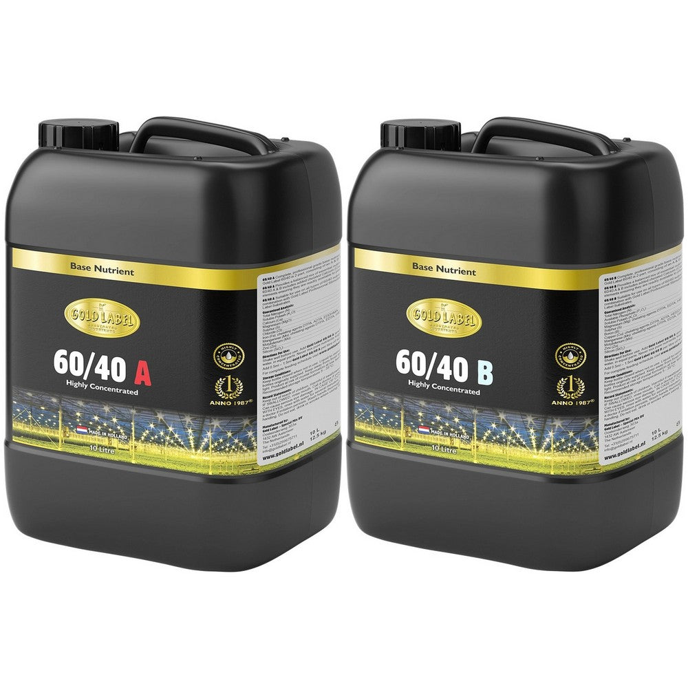 Gold Label Liquid 60/40 A&B base nutrient for coco and clay pebble substrates 10L