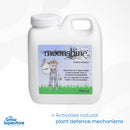 Close-up of the 500 mL Moonshine Nutrient Enhancer bottle highlighting its ability to activate natural plant defence mechanisms. Available at The Grow Superstore – thegrowsuperstore.com