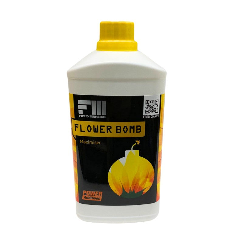Field Marshall Flower Bomb Maximiser additive for enhanced flower formation and density during bloom.