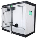 Black and white grow tent with 'BlueBox Pro' branding on a white background