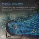 Cloudlift S14 fan in use demonstrating next-generation circulator airflow in a grow environment – thegrowsuperstore.com