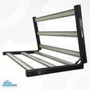 The BRIGHT 720W LED grow light in a partially folded position, demonstrating its hinged design for easy setup and storage – thegrowsuperstore.com