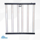 Top-down view of the BRIGHT 720W LED grow light, fully expanded to show its six powerful light bars – thegrowsuperstore.com