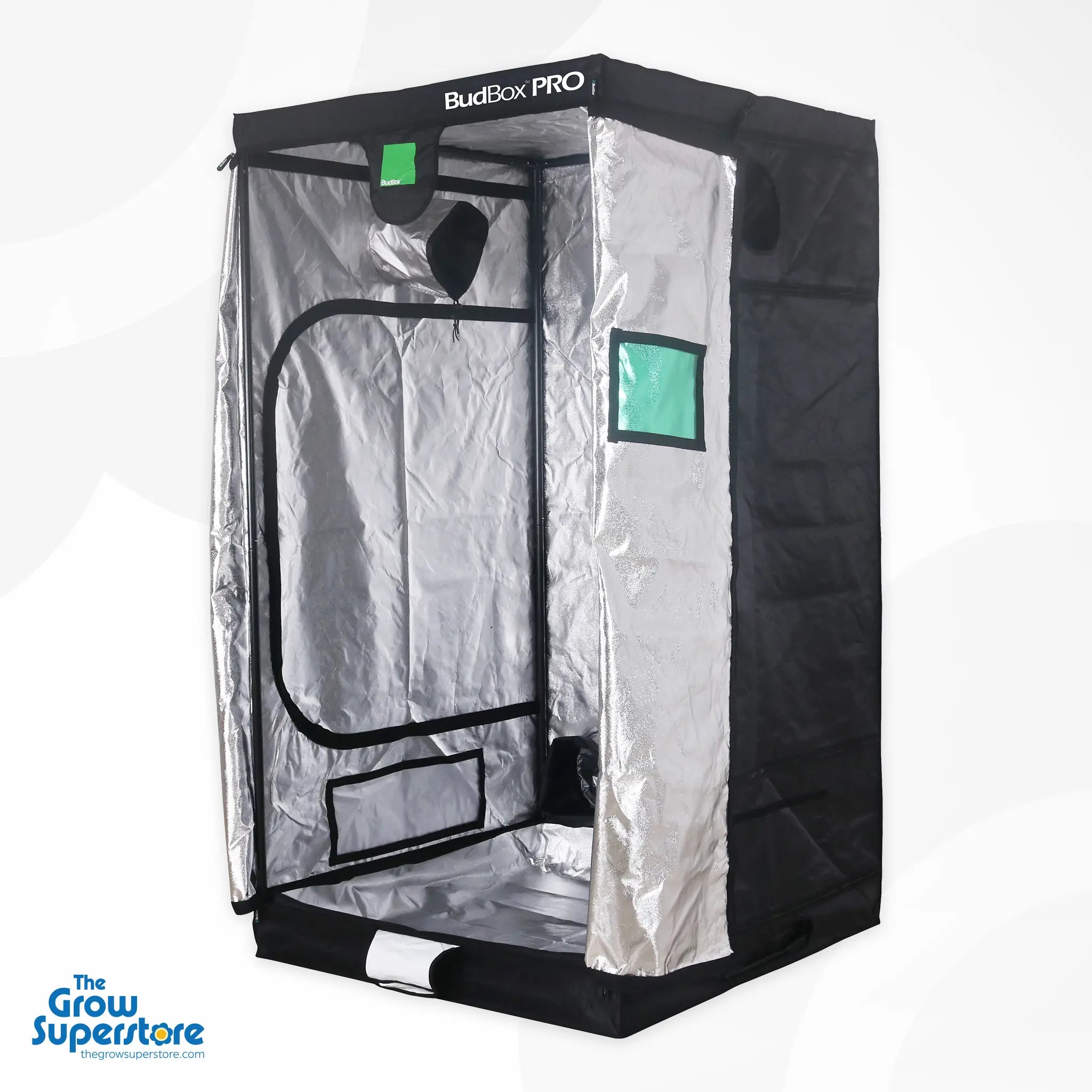 Open BudBox PRO XL-HL grow tent with reflective mylar interior and ventilation ports – thegrowsuperstore.com