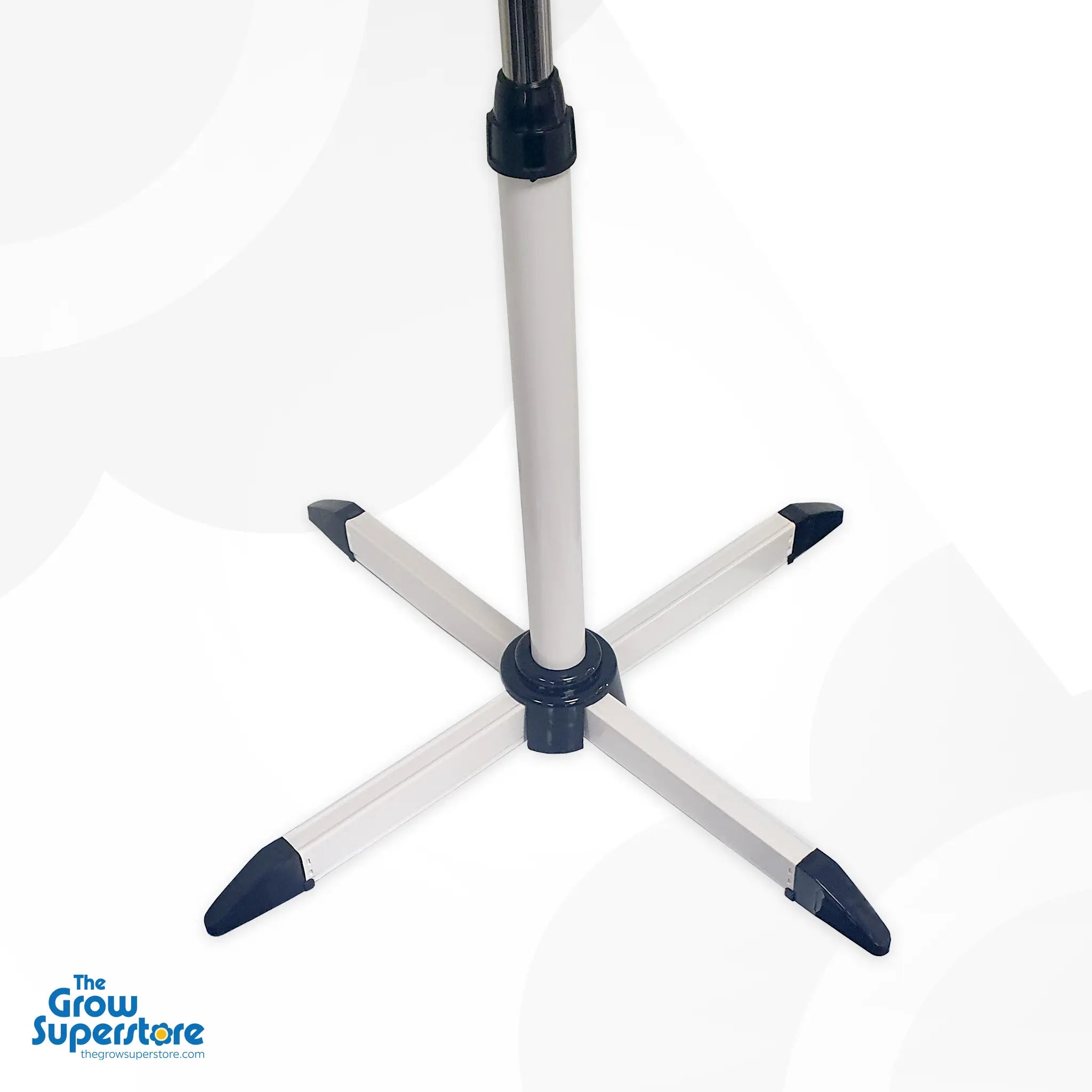Cyclone fan adjustable cross‑base stand close‑up showing robust feet – thegrowsuperstore.com