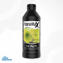 Close-up of FloraMax Ca-Mg-Fe 1-litre bottle containing calcium, magnesium, iron, and trace elements for hydroponic health – thegrowsuperstore.com