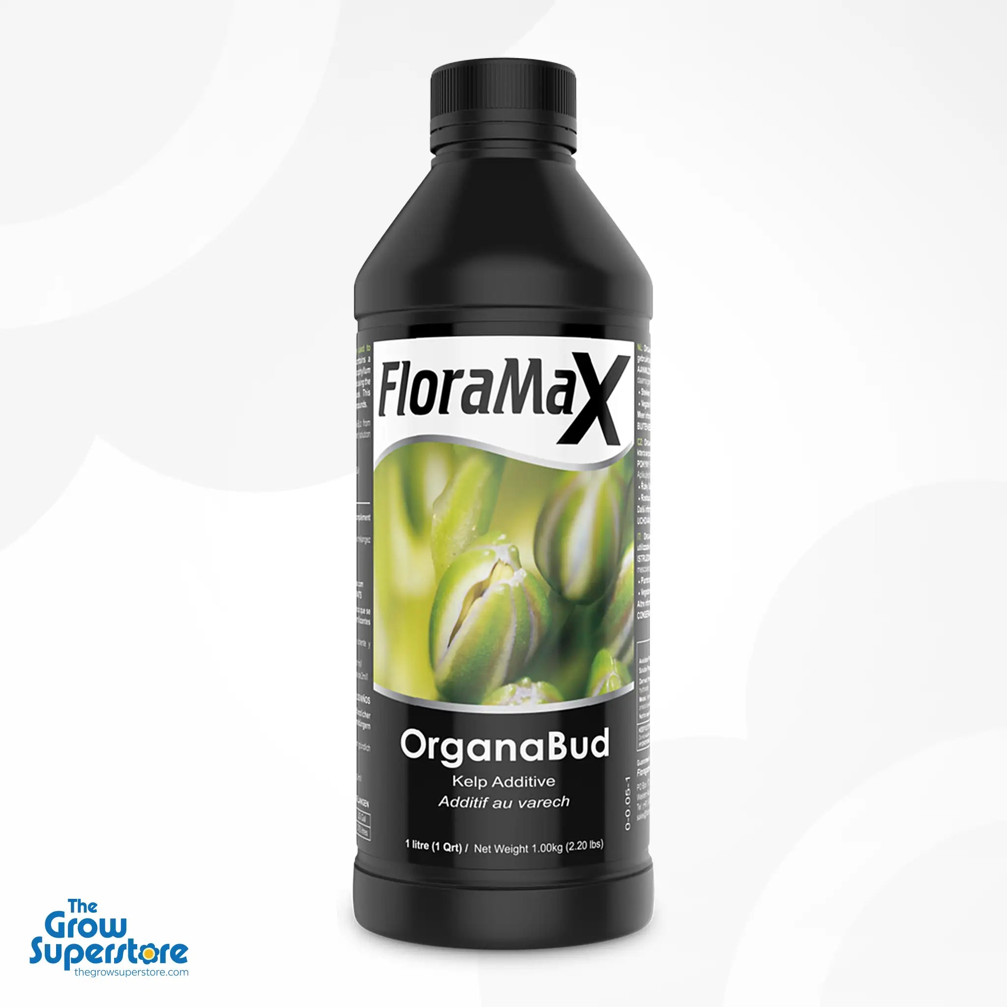 FloraMax OrganaBud 1L bottle – organic-certified kelp additive for healthier blooms and enhanced terpene profiles – thegrowsuperstore.com