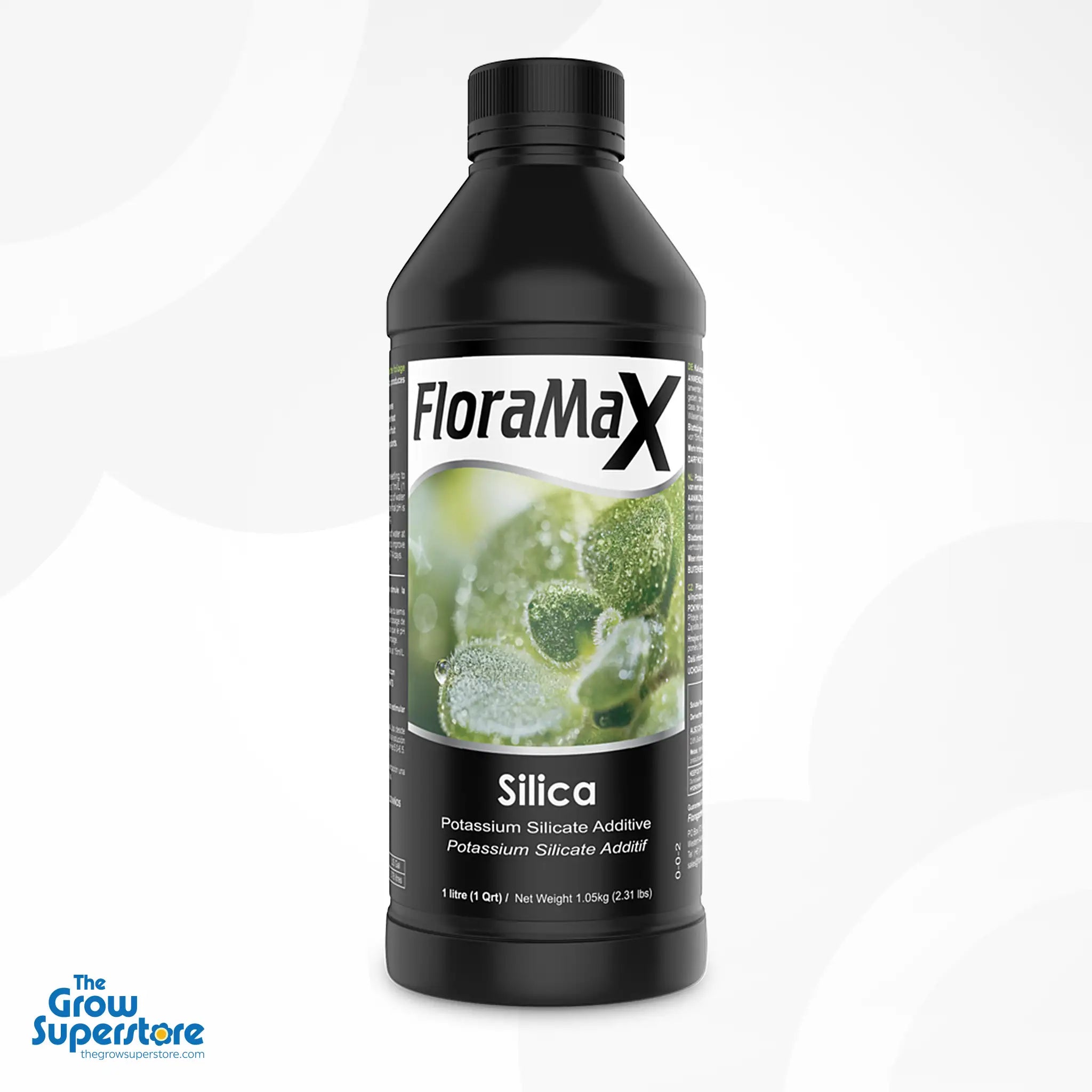 FloraMax Silica 1L bottle for hydroponic plant growth – strengthens stems and enhances resistance – thegrowsuperstore.com