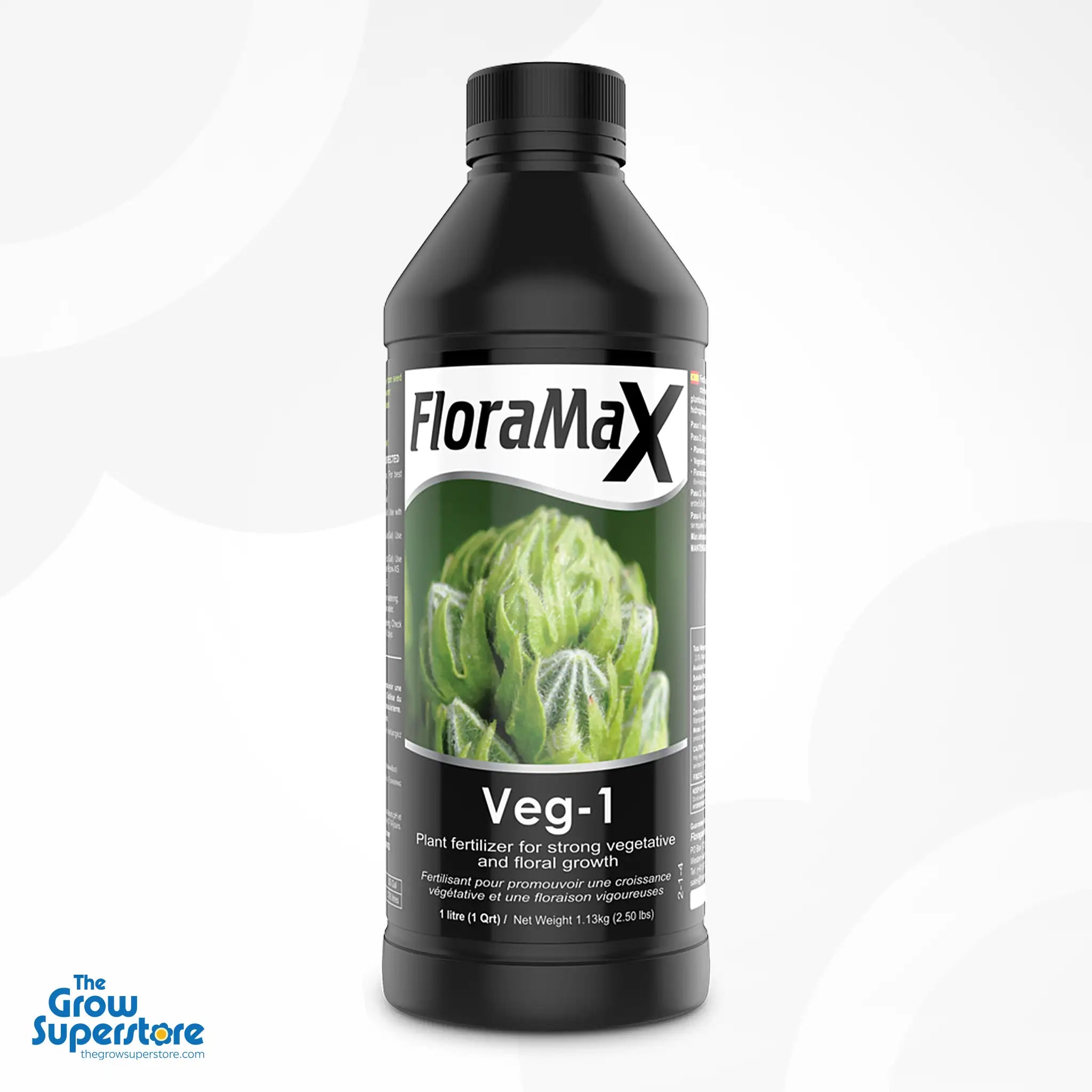 FloraMax Veg-1 1L bottle – all-in-one vegetative and floral stage nutrient ideal for hard, salty, and high pH waters – thegrowsuperstore.com
