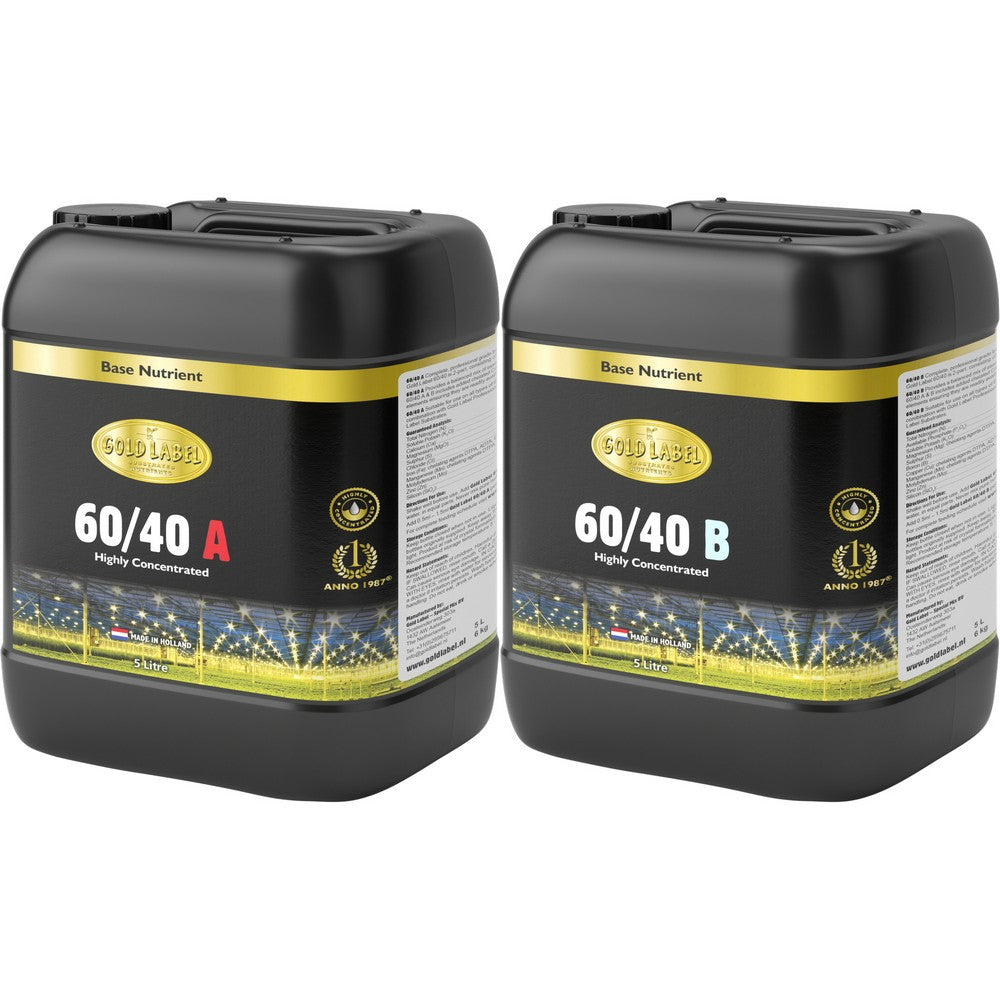 Gold Label Liquid 60/40 A&B base nutrient for coco and clay pebble substrates