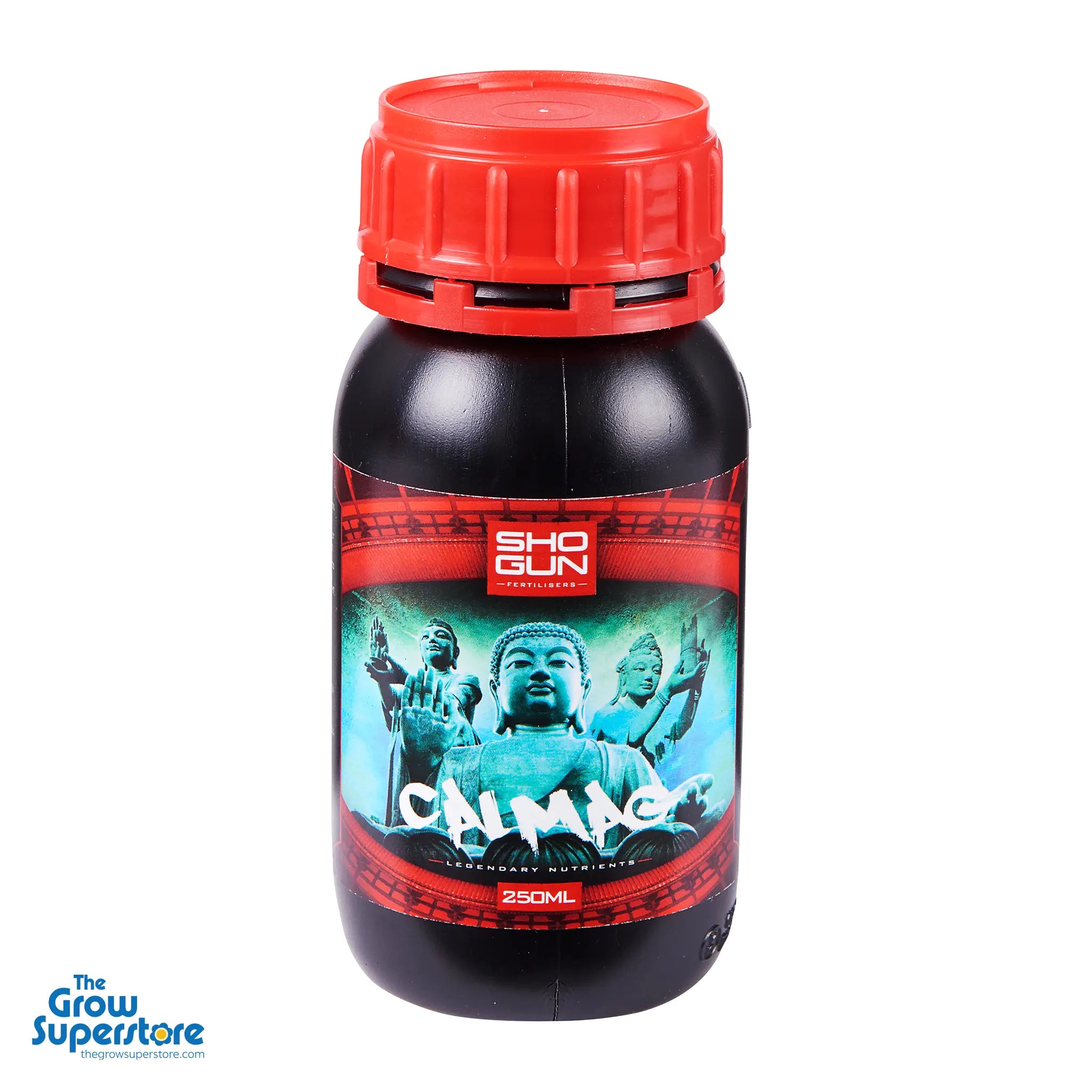 The 250ml bottle of SHOGUN Cal-Mag, a nutrient solution to prevent calcium and magnesium deficiency in plants – thegrowsuperstore.com