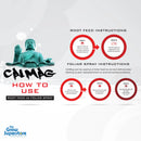 Infographic showing how to use SHOGUN Cal-Mag as a root feed or foliar spray, with dilution rates and instructions – thegrowsuperstore.com