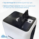 Overhead view of SonicAir 23 L humidifier with top‑fill recharge lid open for hose refilling access – thegrowsuperstore.com