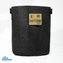 Tall 40L round black fabric grow bag shown front-facing with product label – thegrowsuperstore.com